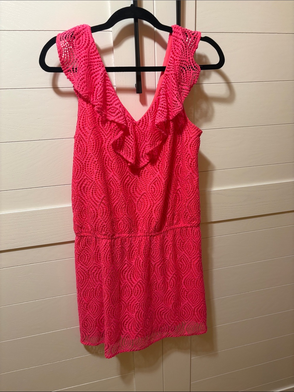 Lilly Pulitzer Sleeveless Pink Ruffle V-Neck Skort Romper